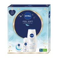 Dezodoranty i antyperspiranty dla kobiet - Nivea Feel Soft zestaw antyperspirant roll-on 50ml + krem intensywnie nawilżający 100ml + żel pod prysznic 250ml (W) - miniaturka - grafika 1