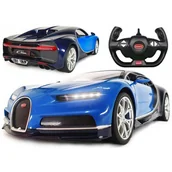 Zabawki zdalnie sterowane - Samochód Zdalnie Sterowany Rc Duże Auto Na Pilot Bugatti Chiron LEDy Rastar - miniaturka - grafika 1