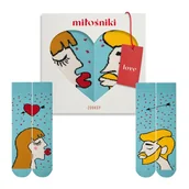 Skarpetki męskie - Skarpetki dla zakochanych (ciemna blondynka + blondyn) r.41-46 + pudełko - miniaturka - grafika 1