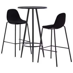 vidaXL 3-częściowy zestaw mebli barowych, tkanina, czarny 8719883854847 - Stoły z krzesłami - miniaturka - grafika 1