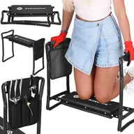 Pozostałe narzędzia ogrodowe - Springos Krzesło wielofunkcyjne, ogrodowe do pielenia z przybornikiem na narzędzia, składany klęcznik, czarny UNIWERSALNY - miniaturka - grafika 1