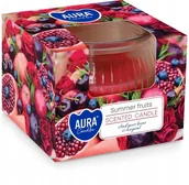 Świece - Świeca zapachowa w szkle BISPOL Aura 18H LETNIE OWOCE - miniaturka - grafika 1