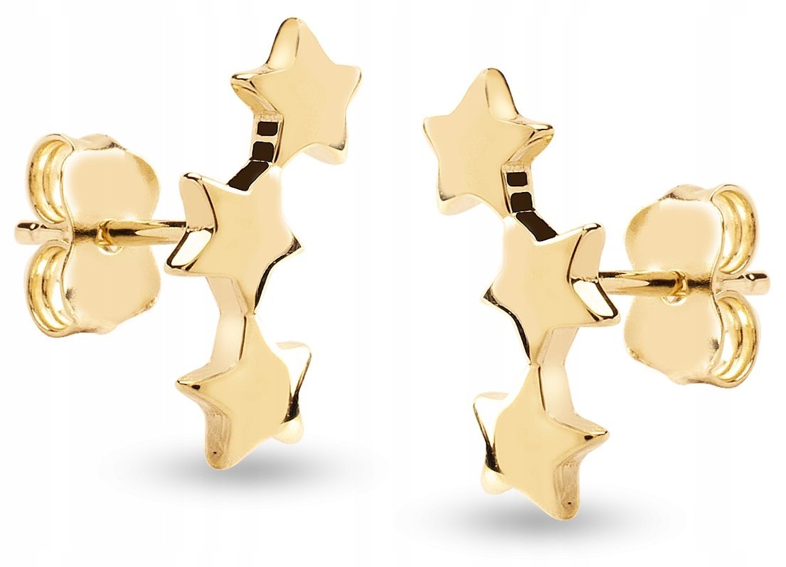 ZŁOTE KOLCZYKI NA SZTYFT GWIAZDKI 585