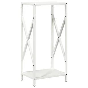 vidaXL Stojak na drewno opałowe biały 34x25x70 cm - Wózki magazynowe - miniaturka - grafika 1