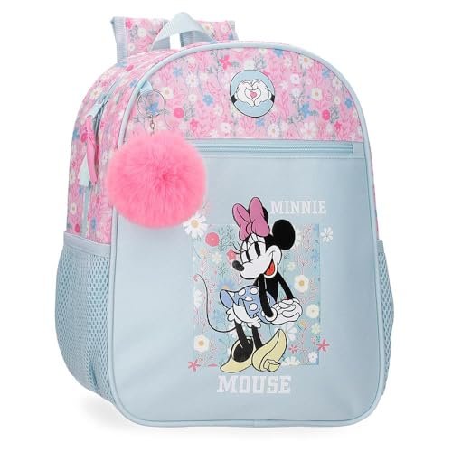 Joumma Disney Minnie Happy Plecak szkolny do wózka niebieski 27x33x11 cm Poliester 9,8L, Niebieski, Talla única, Plecak szkolny z możliwością dostosowania do wózka