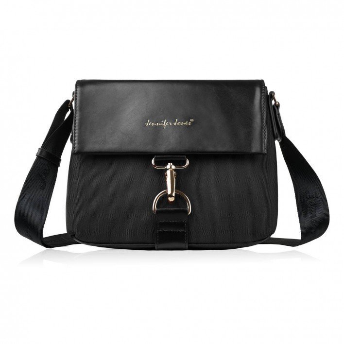 TOREBKA DAMSKA MAŁA NA RAMIĘ CZARNA ZE ZŁOTYMI OKUCIAMI SP-13-BL