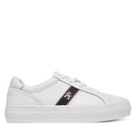 Sneakersy damskie - Sneakersy Tommy Hilfiger Vulc Webbing Sneaker FW0FW08903 Biały - miniaturka - grafika 1