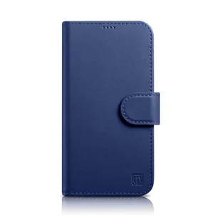 iCarer Wallet Case 2in1 etui iPhone 14 Pro skórzany pokrowiec z klapką Anti-RFID niebieski (WMI14220726-BU) - Etui i futerały do telefonów - miniaturka - grafika 1