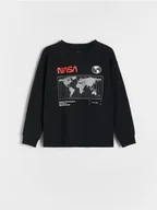 Bluzki dla chłopców - Reserved - Koszulka longsleeve NASA - czarny - miniaturka - grafika 1