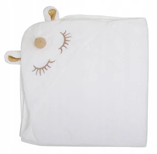 Biały ręcznik 75x75 cm z kapturkiem z motywem jednorożca - Okrycia kąpielowe dla dzieci - miniaturka - grafika 1