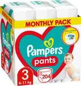 Pieluchy - Pieluchomajtki Pampers Pants Rozmiar 3 (6-11 kg) 204 szt (88006540497678) - miniaturka - grafika 1