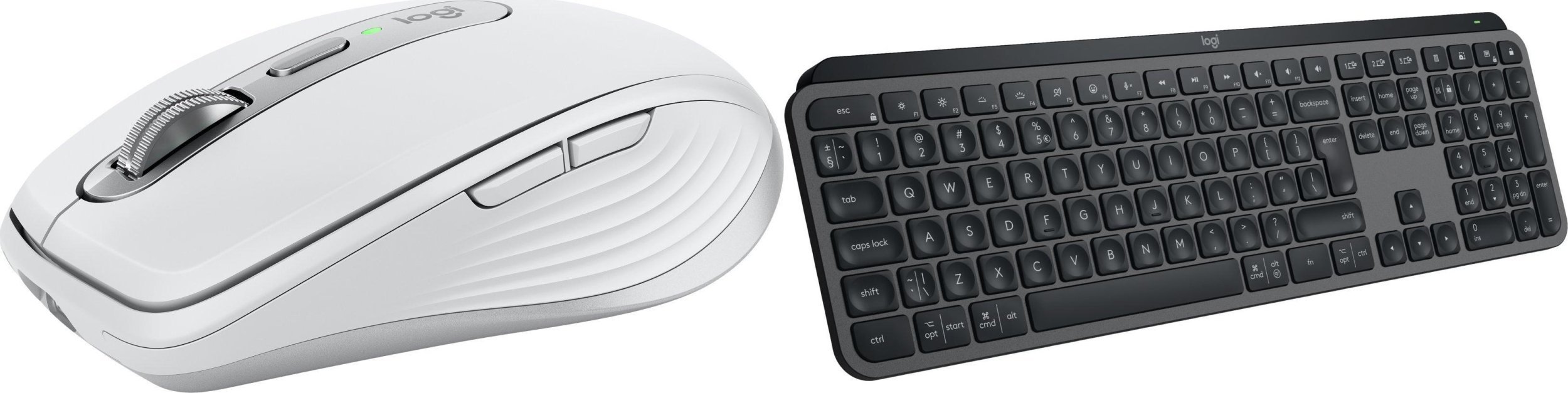 Logitech Anywhere 3S For Mac Pale Gray 910-006946 + MX Keys S Bezprzewodowa Graphite US 920-011587