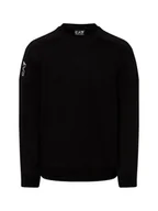 Bluzy męskie - EA7 Emporio Armani Bluza męska Mężczyźni Bawełna czarny jednolity, M - miniaturka - grafika 1