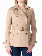 Płaszcze damskie - Damski płaszcz wiosenny ciążowy z paskiem beżowy Bellybutton Maternity, r.44 - miniaturka - grafika 1