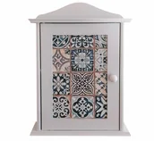 Szafki na klucze - Szafka na klucze szara portugalskie kafelki - miniaturka - grafika 1