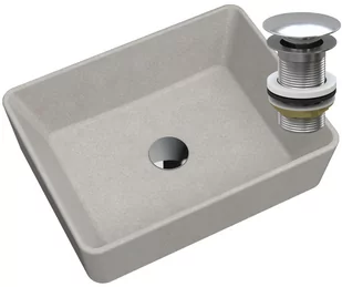 Umywalka Granitowa Nablatowa Beżowa Korek Chrom - Umywalki Umywalka Granitowa Nablatowa Beżowa Korek Chrom - Umywalki - miniaturka - grafika 1