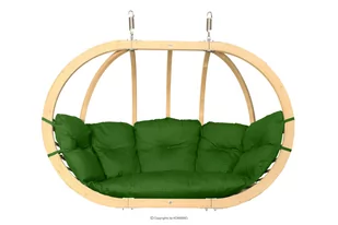 Fotel wiszący dwuosobowy kokon drewniany zielony CALLISTO Konsimo - Fotele ogrodowe wiszące - miniaturka - grafika 1