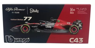 ALFA ROMEO C43 F1 2023 KASK V. Bottas BBurago 1:43 - Samochody i pojazdy dla dzieci - miniaturka - grafika 1