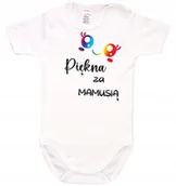 Body dla niemowląt - BODY NAPIS KR nadruk PIĘKNA ZA MAMUSIĄ r 80 KLEKLE - miniaturka - grafika 1