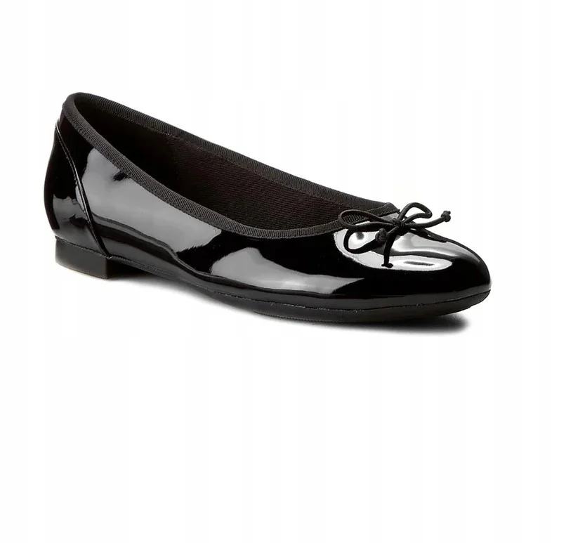 CLARKS DAMSKIE BALERINY CZARNE LAKIEROWANE 39 16OA