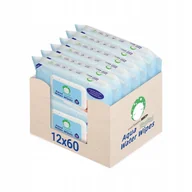 Chusteczki nawilżane - Chusteczki nawilżane dla dzieci wodne 12x60 sztuk AQUA WATER WIPES - miniaturka - grafika 1