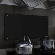 Akcesoria i części AGD - vidaXL Panel ochronny do kuchni, czarny, 80x40 cm, szkło hartowane - miniaturka - grafika 1