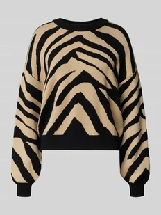 Sweter z dzianiny z okrągłym dekoltem model ‘CHARLOTT’ - Swetry damskie - miniaturka - grafika 1