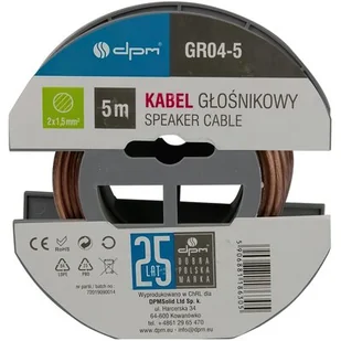 DPM Kabel głośnikowy Solid 2 x 1.5 m2 5 m - Kable komputerowe i do monitorów - miniaturka - grafika 1