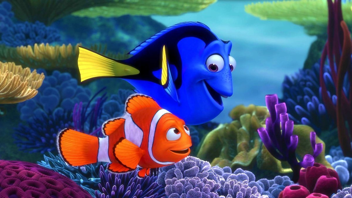 Naklejki na ścianę Gdzie jest nemo rybka nemo dory ozdoba 90x60 cm