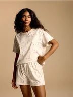 Moda i Uroda OUTLET - Reserved - Dwuczęściowa piżama w misie - kremowy - miniaturka - grafika 1