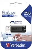 Pendrive - Verbatim USB flash disk USB 3.0 256GB PinStripe StoreNGo czarny 49320 USB A - miniaturka - grafika 1