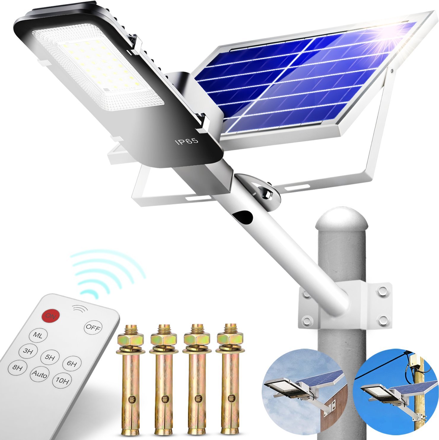 Heckermann Lampa solarna zewnętrzna uliczna BK-05 z czujnikiem ruchu zmierzchu
