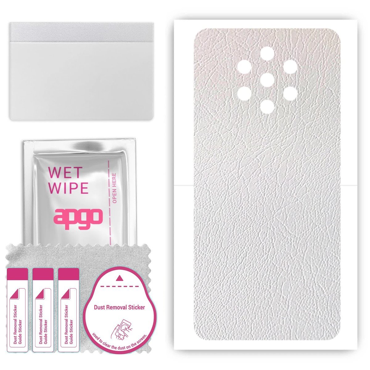 Folia naklejka skórka strukturalna na TYŁ do Nokia 9 PureView - Skóra Biała - apgo SKINS