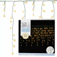 Oświetlenie świąteczne - ASJ Commerce Lampki choinkowe zewnętrzne kurtyna 360 led białe ciepłe AX8401240 - miniaturka - grafika 1