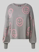 Swetry damskie - Sweter z dzianiny o kroju regular fit z mieszanki wiskozy model ‘MONTANA’ - miniaturka - grafika 1