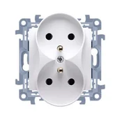 Gniazdka elektryczne - Gniazdo podwójne z uziemieniem SIMON10 moduł 16 A 250 V białe - miniaturka - grafika 1