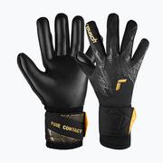 Piłka nożna - Rękawice bramkarskie dziecięce Reusch Pure Contact Infinity Junior black/gold/black - miniaturka - grafika 1