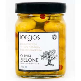 Iorgos Greckie Oliwki Zielone z Papryką 210g - Iorgos - Warzywa w marynacie - miniaturka - grafika 1