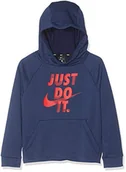Bluzy dla chłopców - Nike bluza chłopięca B Nk Dry Gfx Po Hoodie niebieski Midnight Navy/University Red X-L - miniaturka - grafika 1