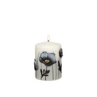 Świece - Świeca pieńkowa 100 x 70 Maki lakier grafitowa - miniaturka - grafika 1