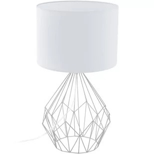 Eglo Druciana LAMPA stołowa PEDREGAL 1 95187 abażurowa LAMPKA stojąca drut biała - Lampy stojące - miniaturka - grafika 1