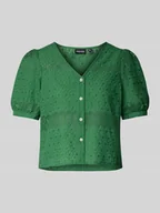 Bluzki damskie - Bluzka o kroju regular fit z haftem angielskim model ‘TAYA’ - miniaturka - grafika 1