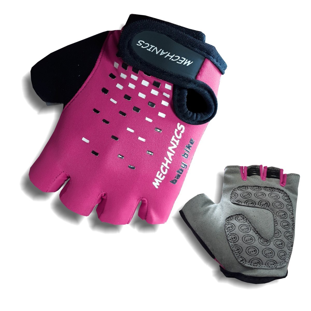 Rękawiczki rowerowe KITTY Mechanics junior rozm.8 różowe