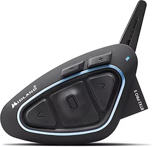 Midland BTX2 Pro S LR Pojedyncze C1414.02, Domofon Motocykl Bluetooth Pojedynczy, Wodoodporne Słuchawki Kask IPX6, Redukcja Szumów, Do 8 Osób, Bateria 23h, Zakres 1.6Km, Zintegrowane Radio FM - Akcesoria motocyklowe - miniaturka - grafika 1