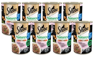 SHEBA puszka 12x400g Nature's Collection – mokra pełnoporcjowa karma dla dorosłych kotów, z łososiem przybranym batatem i fasolką szparagową, w sosie - Mokra karma dla kotów - miniaturka - grafika 1