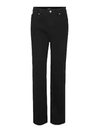 Spodnie damskie - VERO MODA Damskie spodnie dżinsowe VMKITHY HR Loose Straight LI124 NOOS, Black Denim, 28/32 - miniaturka - grafika 1