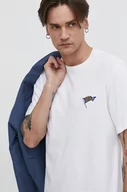 Koszulki męskie - Converse t-shirt bawełniany męski kolor beżowy z aplikacją - miniaturka - grafika 1
