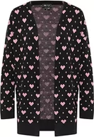 Swetry damskie - FENIA Damski kardigan 11119495-FE02, czarny, wielokolorowy, XL/XXL, czarny wielokolorowy, XL-XXL - miniaturka - grafika 1