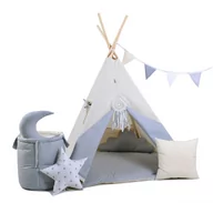Namioty i tipi dla dzieci - Namiot tipi dla dzieci, bawełna, okienko, mega zestaw, kłapouchy, 110x160 cm - miniaturka - grafika 1
