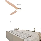 Wentylatory sufitowe - Wentylator sufitowy z oświetleniem LED, pilot zdalnego sterowania, nowoczesny design, pomarańczowy, 52 cale - miniaturka - grafika 1